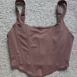 ReoRia Brown Corset Spandex Top